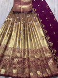 Kanjivaram Silk Saree Lehenga Blouse Dupatta, image 2