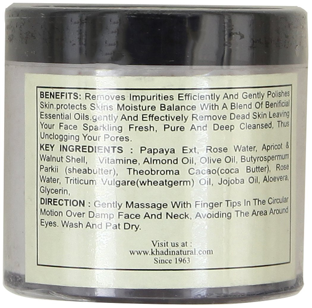 Khadi Natural Apricot and Walnut Cream Scrub With Rose, 100g image 2