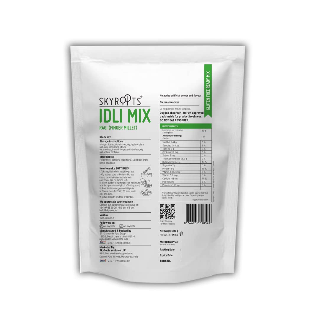 Skyroots Ragi (Finger Millet) Idli Mix - 300 Gm image 2