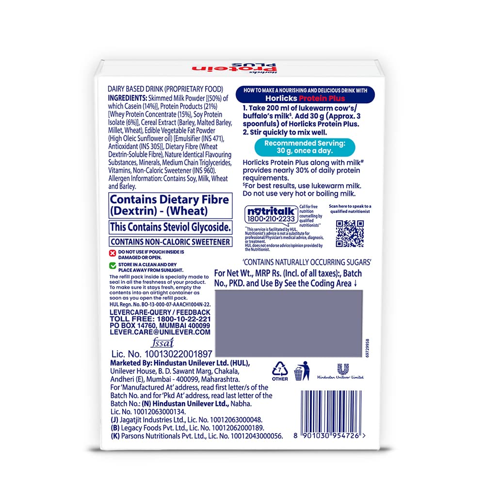 Horlicks Protein Plus Health and Nutrition - 400 gm image 2