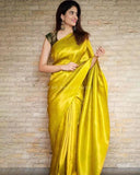 Soft Lichi Silk & Jacquard Work Saree With Blouse image 2