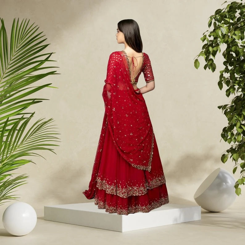 Premium Georgette & Embroidered Designer Lehenga Choli With Dupatta image 2