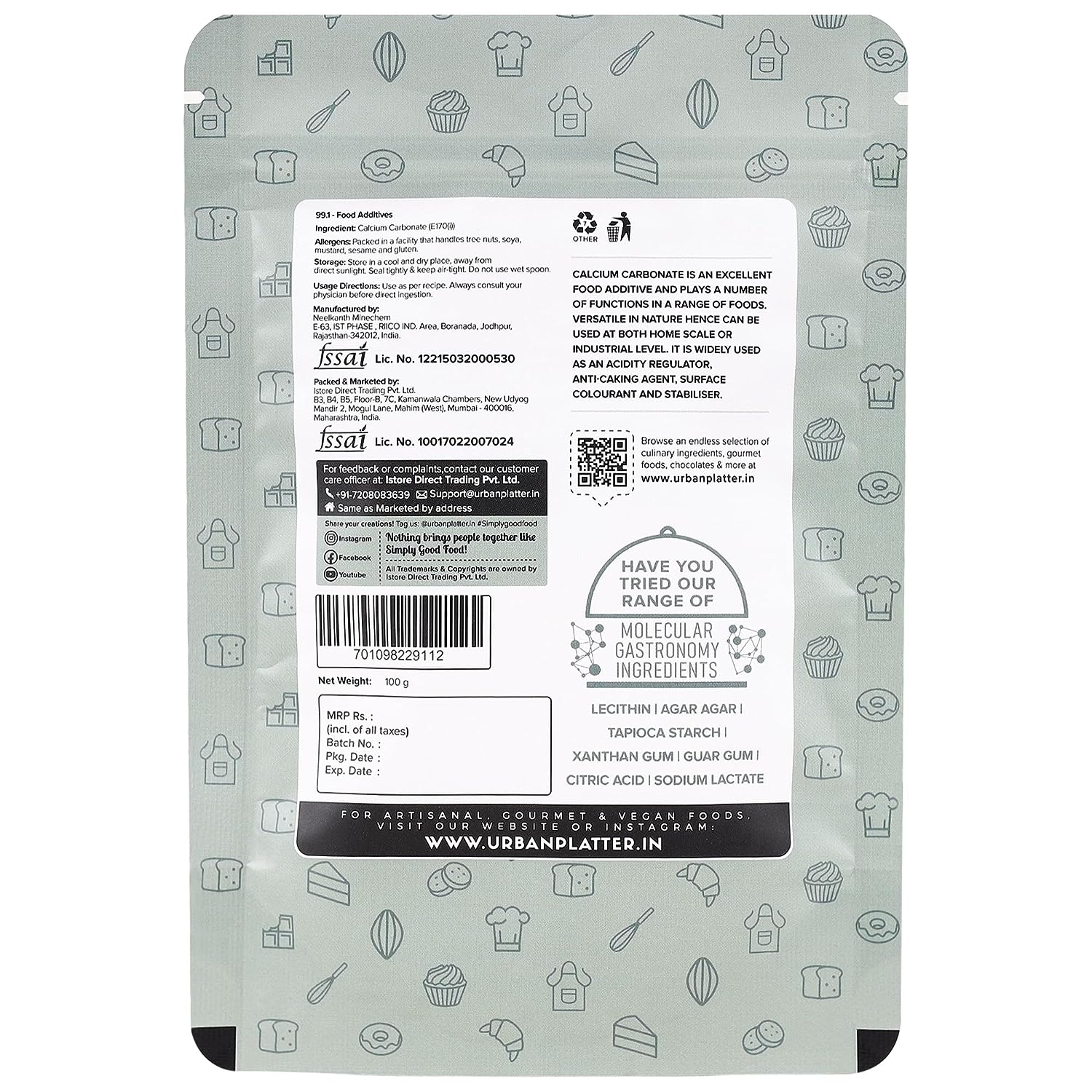 Urban Platter Calcium Carbonate Powder - 100 gm image 2