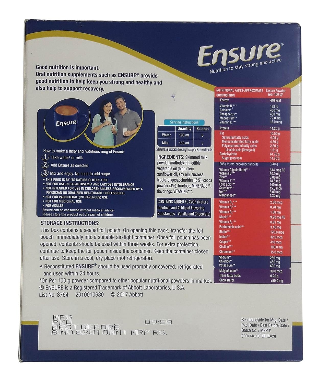 Ensure Powder Chocolate Flavor – 200g image 3