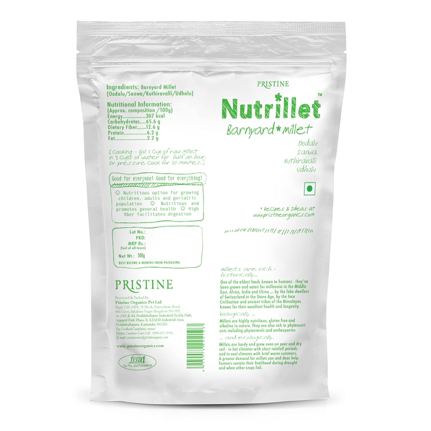 Pristine Nutrillet - Barnyard Millet - 500 gm image 2