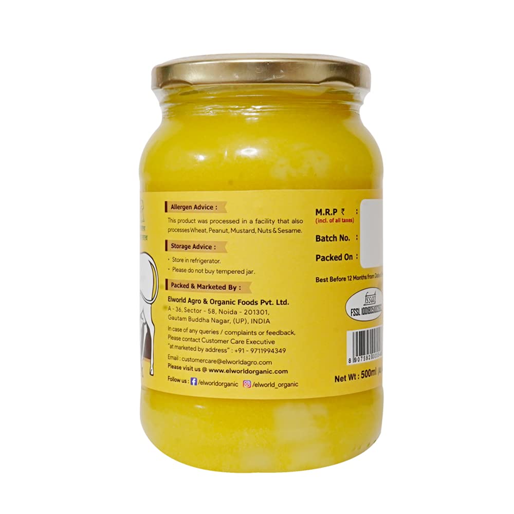 El World Organic A2 Cow Bilona Ghee - 500 ml image 2