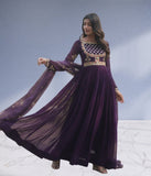 Faux Blooming with Sequins Embroidered work Anarkali Gown Long Dress image 2