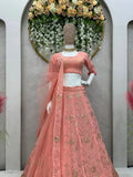 Faux Georgette Embroidery Sequence Work Lehenga Choli With Dupatta image 2
