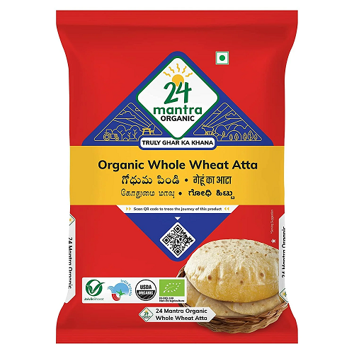 24 Mantra Organic Wholewheat Atta Premium - 1 KG image 2