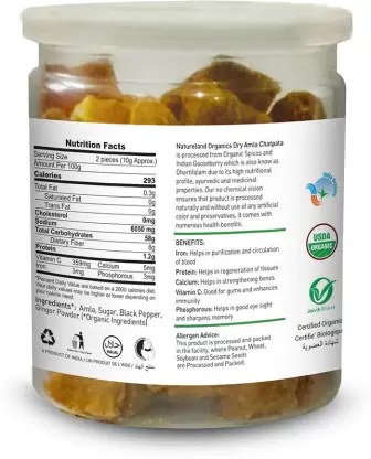 Nature Land Organics Dry Amla Candy Chatpata - 250 gm image 2