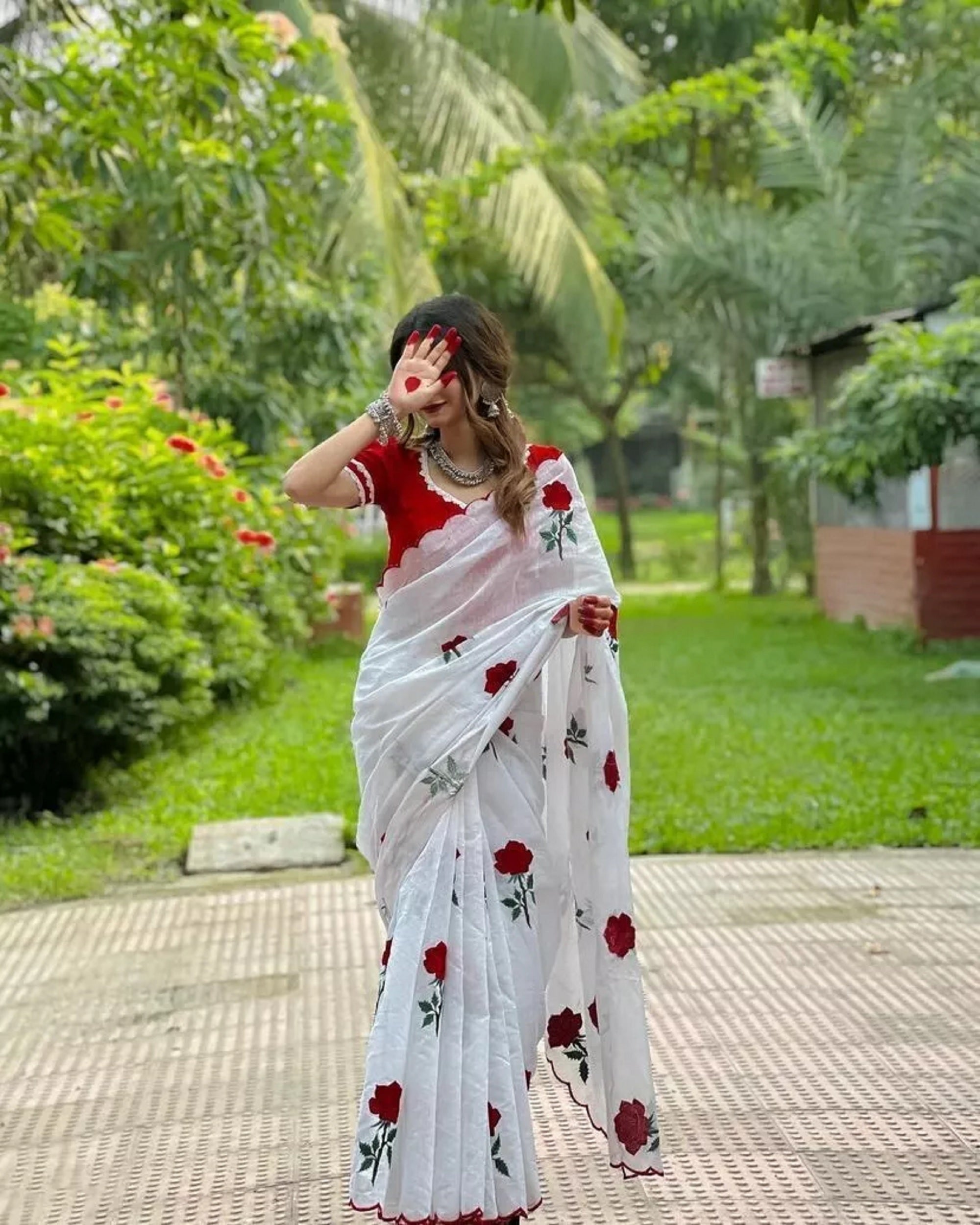 Pure Soft Chanderi Cotton Saree With Full Stiched Blouse image 2