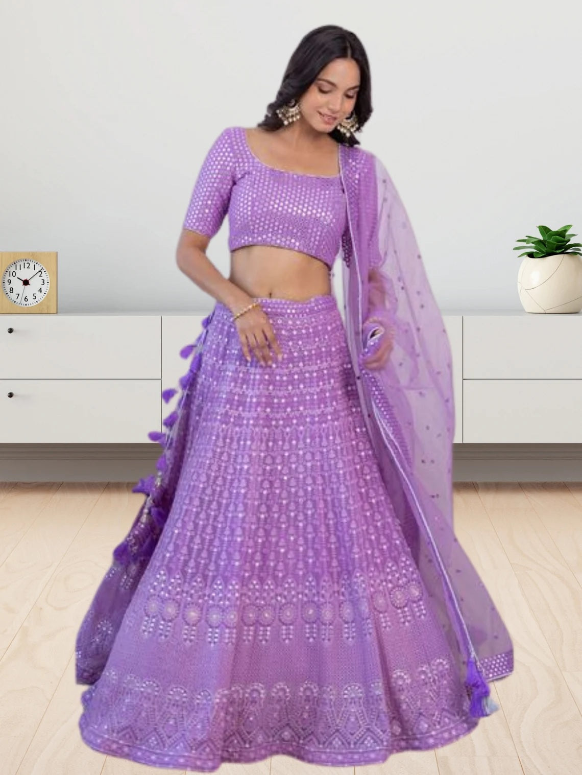 Faux Georgette Sequence Embroidery Work  Lehenga Choli With Dupatta image 2