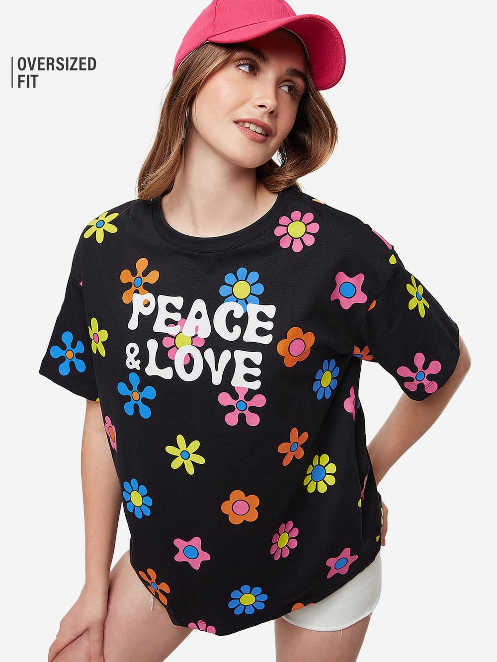 Peace Women Oversized T-Shirts image 2