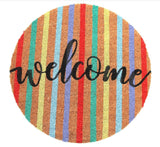 Colorful Welcome Printed Round Shaped Natural Coir Entrance Door Mat MR-1 image 2