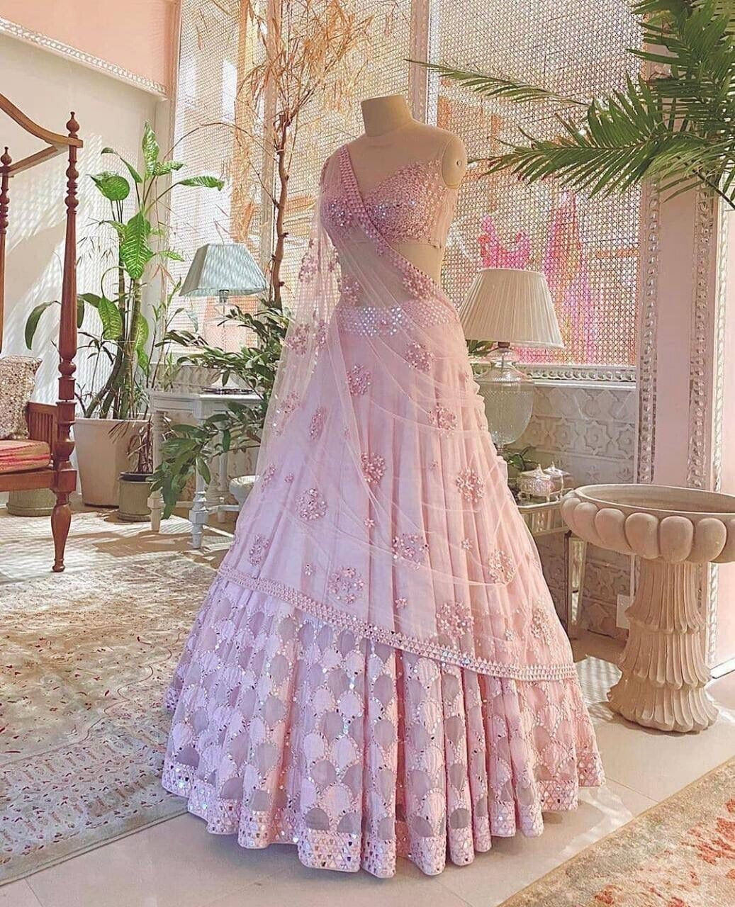 Soft Mono Net With Heavy Sequence Embroidery Work Lehenga Blouse & Dupatta image 2