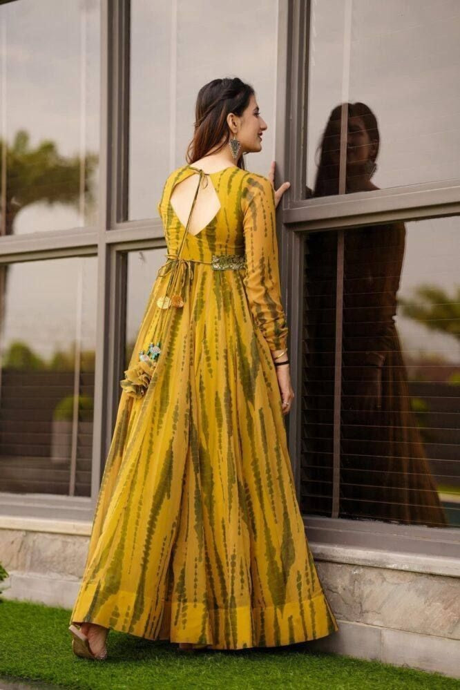 Georgette With Embroidery Work Gown Dresses image 2