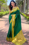 Banarasi Soft Silk Saree With Blouse image 11