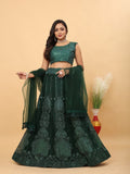 Traditional Semi-Stitched Lehenga Choli With Dupatta Function Wear Net Lengha 15-HR19 image 2