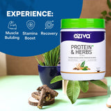 OZiva Protein & Herbs for Men - Chocolate - 500 gm (16 Servings) image 2
