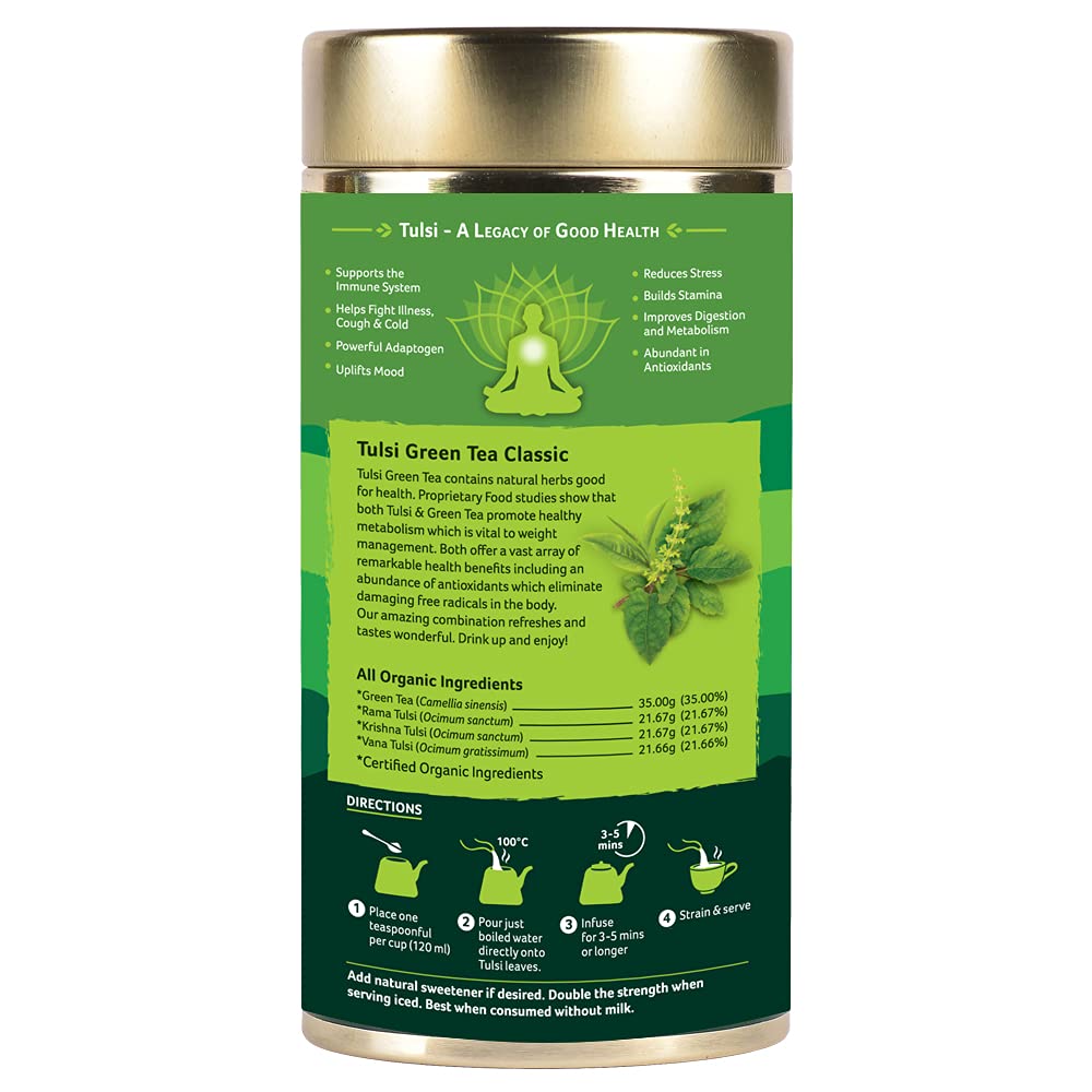 Organic India Classic Tulsi Green Tea, 100 gm image 2