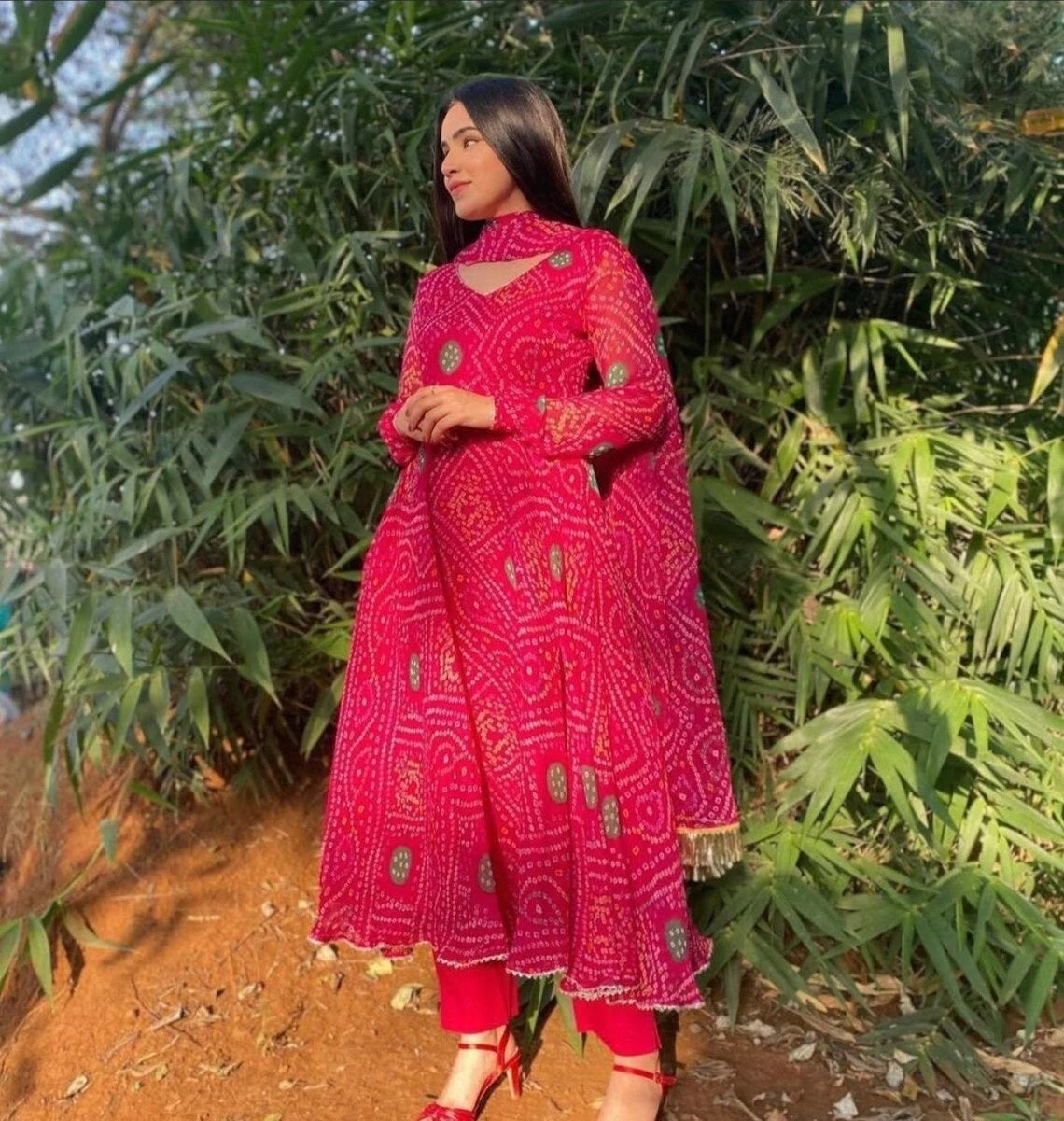 Full Stitched Heavy Georgette Dress With Dupatta image 2