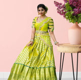 Kanjivaram Silk Pure Half & Embroidery Work Saree Lengha Blouse With Dupatta image 2