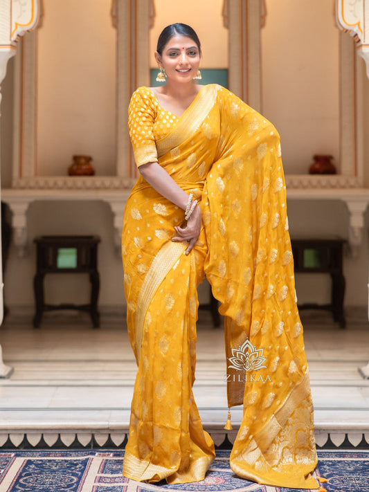 Women's Banarasi Soft Silk Saree With Blouse image 1