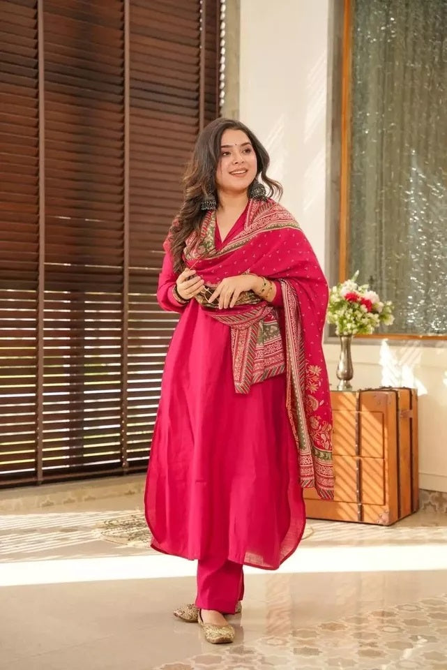 Faux Georgette Kurti Bottom & Dupatta image 2