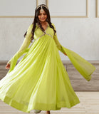 Georgette With Full Sleeves Long Gown Anarkali Dresses image 1