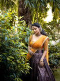 Kanjivaram Silk Pure Zari Halff Saree Lehenga Blouse Dupatta image 2