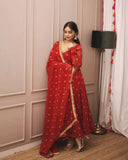 Faux Georgette Long Anarkali Gown Bottom & Dupatta image 2