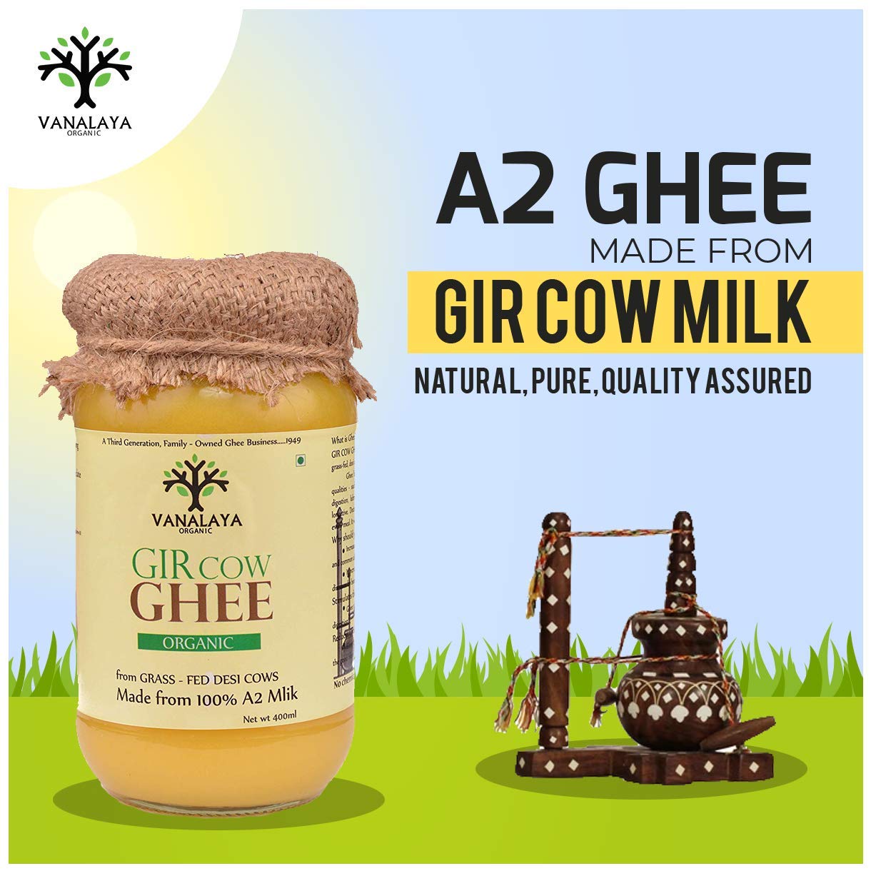Vanalaya Organic Gir Cow Ghee - 200 ml image 2