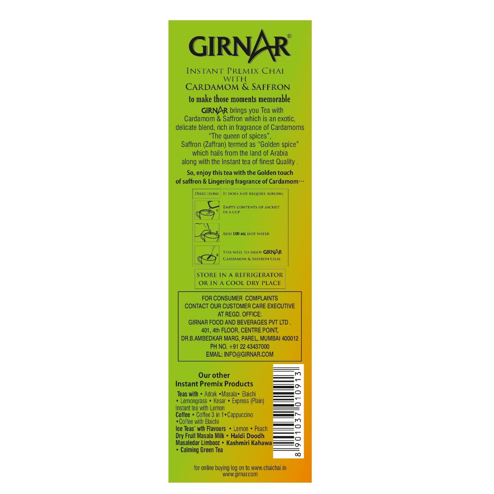 Girnar Cardamom - Saffron Chai - 10 Sachets image 2