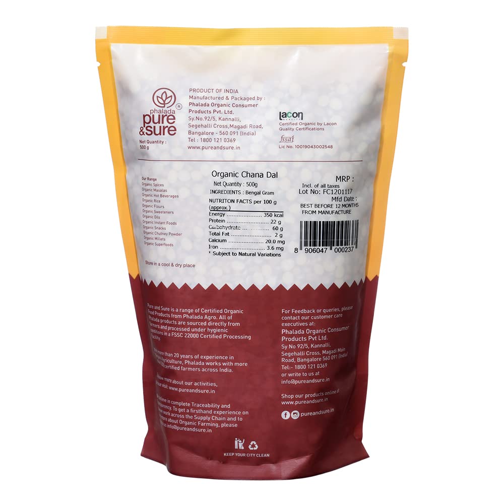 Pure & Sure Roasted Chana Traditional Organic Pulses - 500 gm image 2