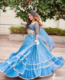 Faux Georgette 3 MM Sequence With Zari Embroidery Work Lehenga Choli With Dupatt image 2