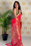 Pure Silk Zari Golden Weaving Rich Pallu Saree With Blouse image 2