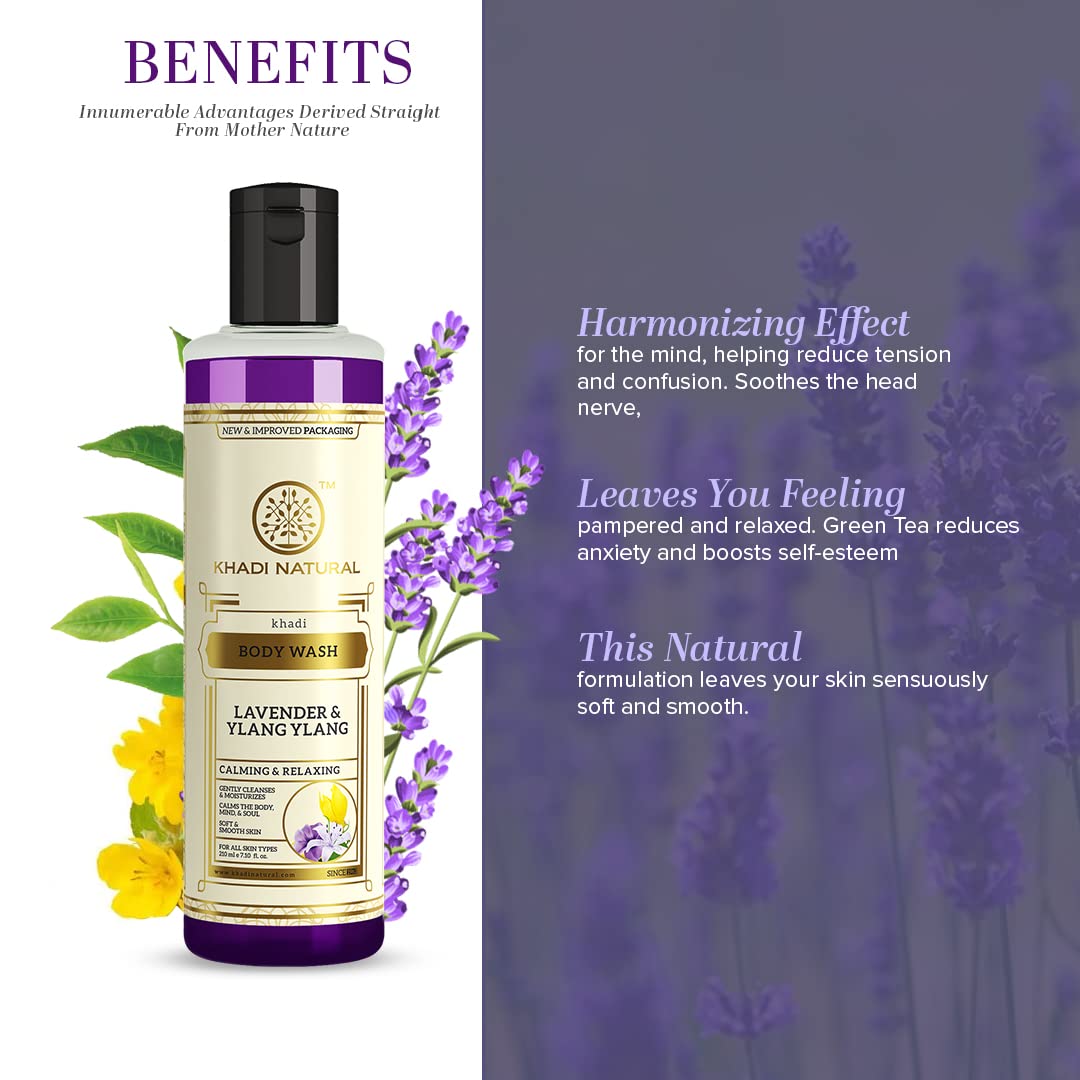 Khadi Natural Lavender & Ylang Ylang Herbal Body Wash-210ml image 2