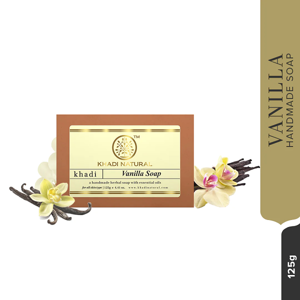 Khadi Natural Vanilla Handmade Herbal Soap, 125 g image 2