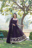 Faux Blooming Sequence Embroidery Work Long Dress & Dupatta image 1
