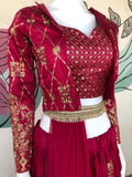 Heavy Chanderi Cotton Embroidery Sequence Work Lehenga Blouse & Dupatta image 2