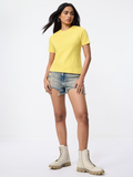 Solids: Sunny Yellow Women T-Shirts image 2