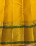 Yellow and White Soft Lichi Silk Saree image 2