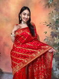Women's Dola Silk Saree With Unstitched Blouse image 2