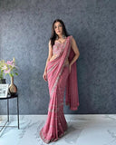 Soft Georgette Bollywood Party Saree With Blouse image 2