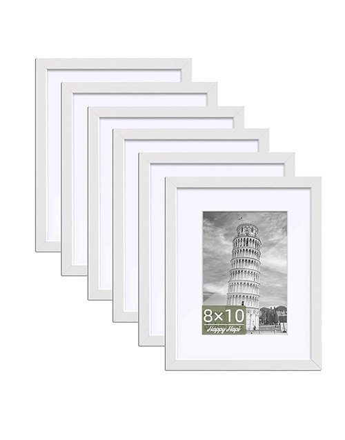 8x10 White Picture Frame Set of 6 – Displays 5x7 with Mat or 8x10 Without – Wall Mount or Tabletop Gallery Frames Paperback bookcover – AVRBOOKS