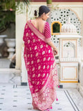 Rani Banarasi Soft Silk Saree With Unstitched Blouse image 2