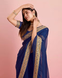 Tabby Silk Organza, Embroidery Lace Work Saree image 9
