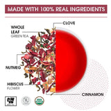 Teabox Organic Hibiscus Cinnamon Clove Green Tea Loose Leaves - 100 gm image 2