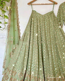 Green Sequence Work Lehenga Wedding Wear image 2
