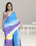 Pure Soft Georgette Silk With Multi Color Ready To Wear Saree image 3